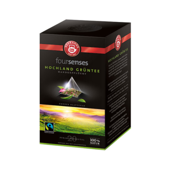 Teekanne foursenses Fairtrade Hochland Grüntee, 20 Pyramidenbeutel